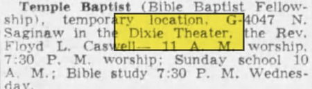 Jun 08 1957 article Dixie Theatre, Flint